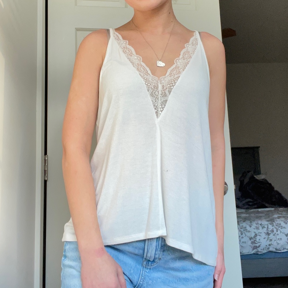 American Eagle Lace V-Neck Tank Top